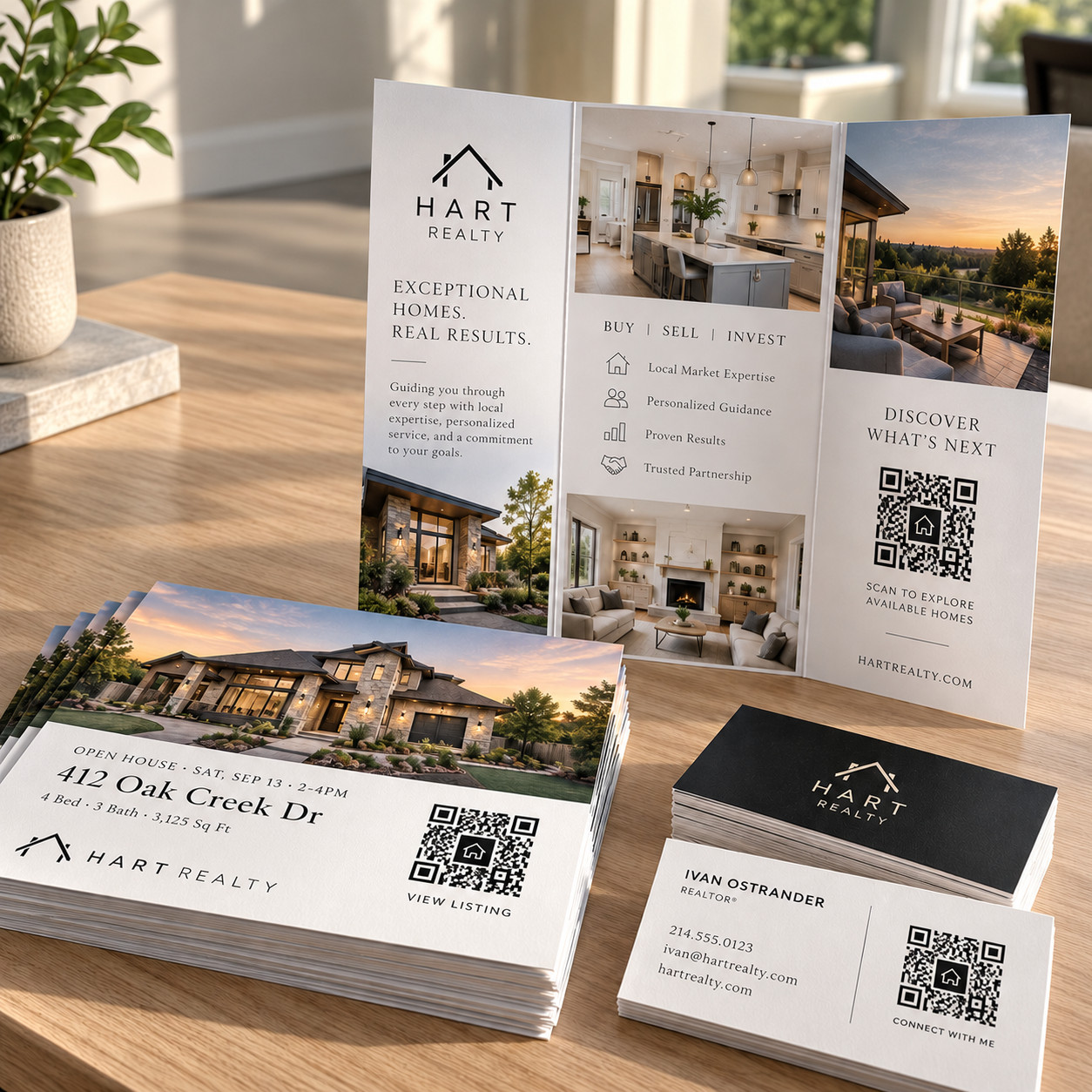 Flyers, brochures and business cards